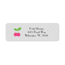 Modern & Sweet Cherry Labels - Pink and grey