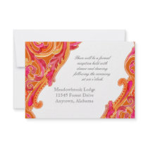 Modern Swirl Flourish Heart Tangerine Orange Custom Invites