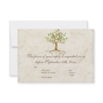 Modern Swirl Tree Roots Leaf Antique Parchment