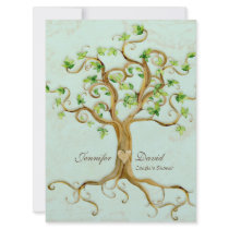 Modern Swirl Tree Roots Leaf Antique Parchment