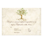 Modern Swirl Tree Roots Leaf Antique Parchment Custom Announcement