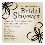 Modern Tan & Black Bridal Shower Invite