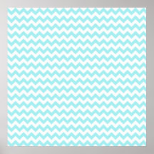 Modern Teal Chevrons Pattern Poster