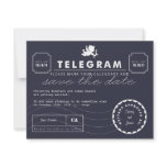 Modern Telegram Card Save the Date - Navy invitations
