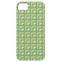 Modern tribal geometric pattern teal arrows boxes iPhone 5 cover