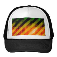 Modern Urban Vivid Striped Warning Trucker Hats