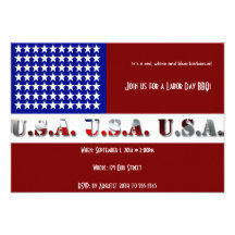 Modern USA Flag Graphic Labour Day Invite