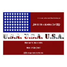 Modern USA Flag Graphic Memorial Day Custom Announcements