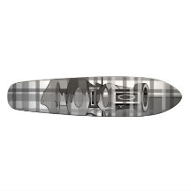 Modern vases in black grey and white plaid skateboard deck