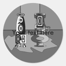 Modern vases in black grey and white stickers
