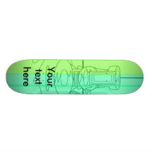 Modern vases in rainbow stripes skate boards