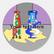 Modern vases in red white blue sticker