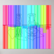 Modern vases transparent rainbow posters
