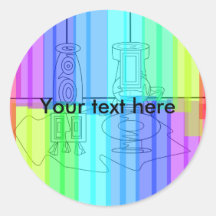 Modern vases transparent rainbow stickers