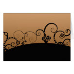 Modern vector swirl cog wheel flowers graphic card