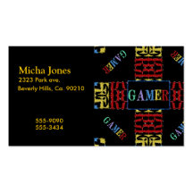 Modern Video Gamer Mosaic Business Card Templates