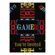 Modern Video Gamer Mosaic Personalized Announcement