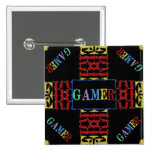 Modern Video Gamer Mosaic Pinback Buttons