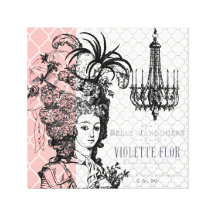 Modern Vintage Maire Antoinette stretched canvas Gallery Wrap Canvas