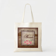 Modern vintage rose Country Bride wedding bag