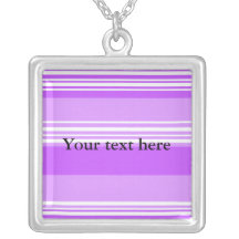 Modern violet and white stripes custom necklace