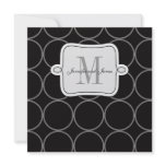 Modern Wedding Invitations Monogram Charcoal