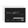 Modern Wedding RSVP Cards Black White