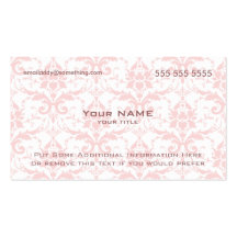 Modern White and Pink Damask Business Card Templates