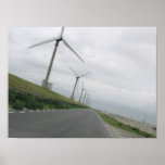 Modern Wind Turbines on a Dutch Dike Photo Poster posters