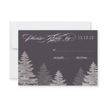 Modern Winter Wedding RSVP Cards Trees
