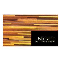Modern Wood Political Scientist Business Card