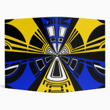 Modern yellow and blue circle pattern binder