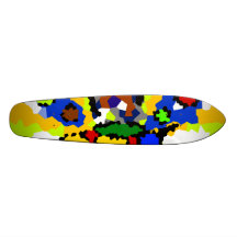 Modern yellow and blue crystallized butterfly skate board