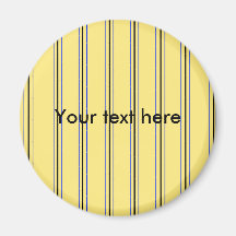 Modern yellow and blue pinstripes refrigerator magnets
