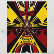 Modern yellow and burgundy circle design full color flyer