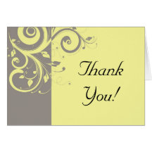 Modern Yellow and Grey Swirl Wedding Card