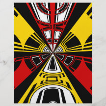Modern yellow and red circle design full color flyer