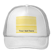 Modern yellow and white stripes trucker hats