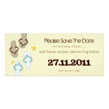 Modern Yellow Beach Wedding Save the Date Custom Announcements