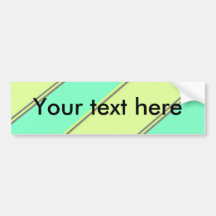 Modern yellow blue diagonal stripes bumper sticker