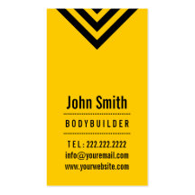 Modern Yellow Bodybuilding Business Card