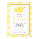 Modern Yellow Ducks Couple Baby Shower Custom Announcement