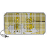 Modern yellow vases in plaid speaker