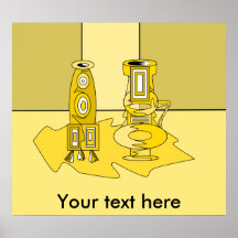 Modern yellow vases poster