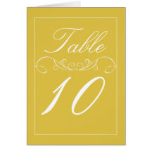 Modern Yellow  Wedding Table Number Cards
