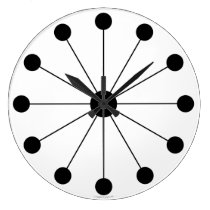 Modernist 1960s Retro Black White Clock wall clocks