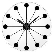 Modernist 1960s Retro Black White Clock
