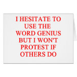 modest genius joke greeting card