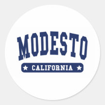 Modesto California College Style tee shirts Sticker