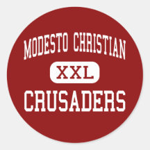 Modesto Christian - Crusaders - High - Modesto Round Stickers